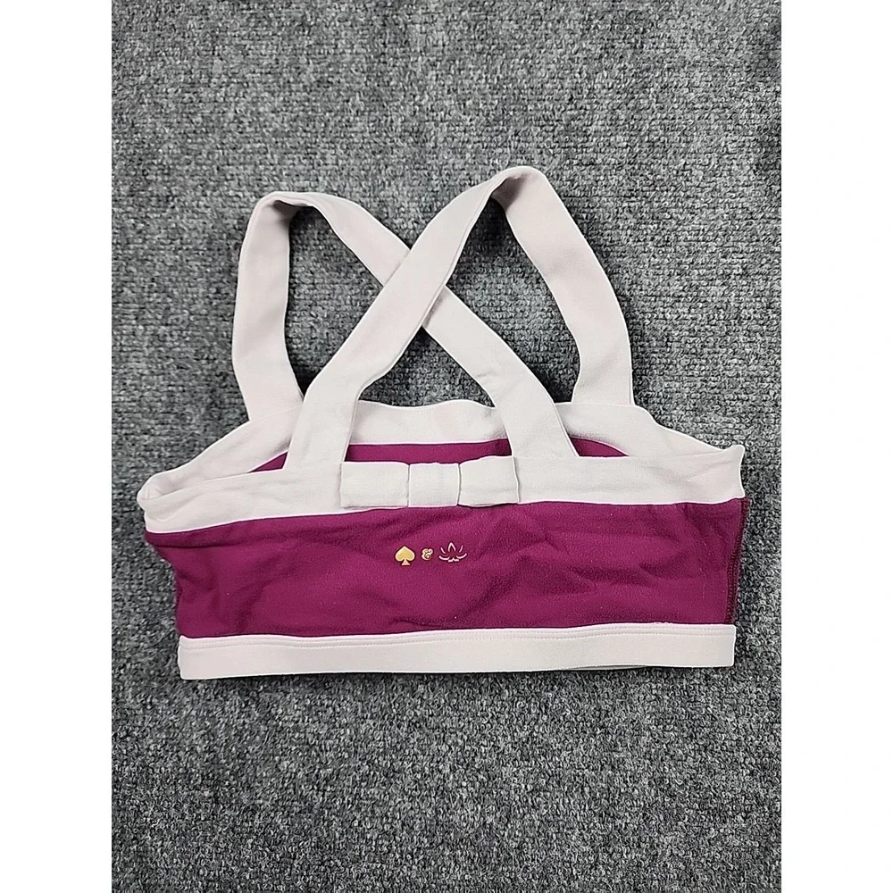 Kate Spade x Beyond Yoga Blocked Frame Sports Bra S Plum White‎ Gym Workout Top